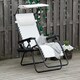 image 1 of Outsunny Foldable Reclining Garden Chair with Headrest, Zero Gravity Deck Sun Lounger Seat Chair with Footrest, Armrest, Cup Holder & Canopy Shade, White