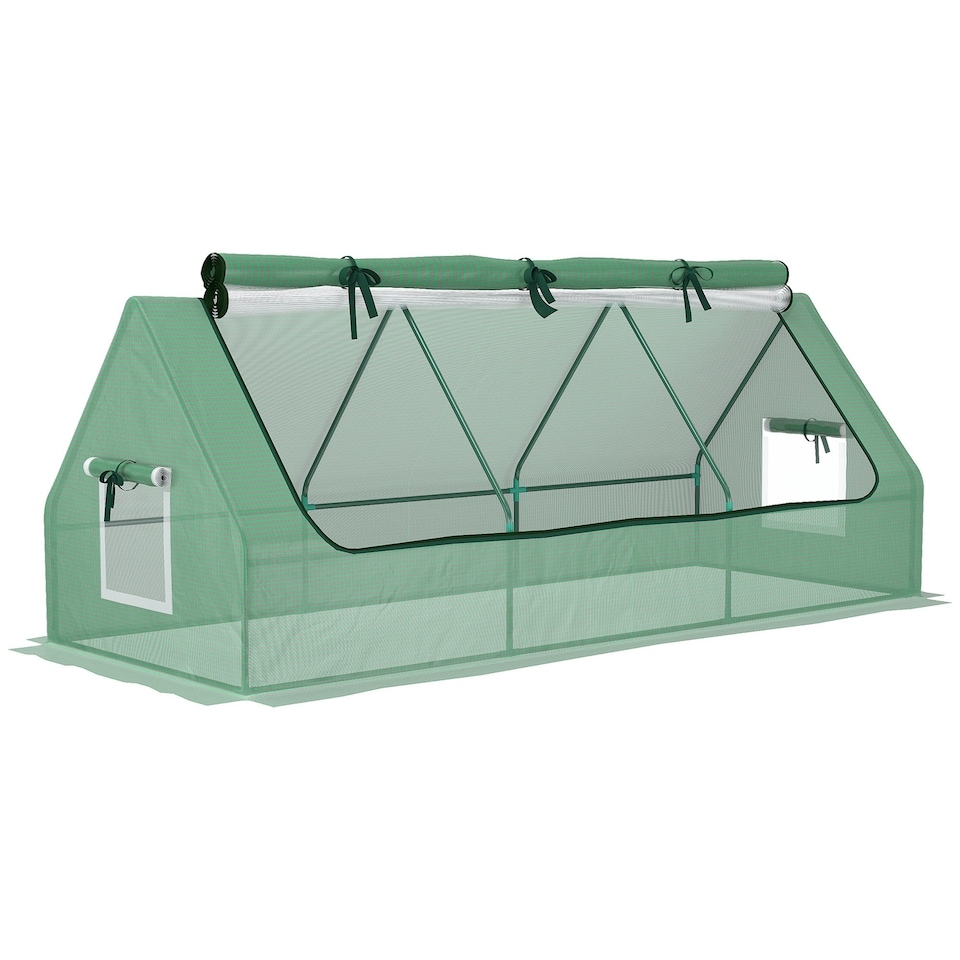 image 1 of Outsunny Portable Small Polytunnel with Mesh Windows, 240x90x90cm