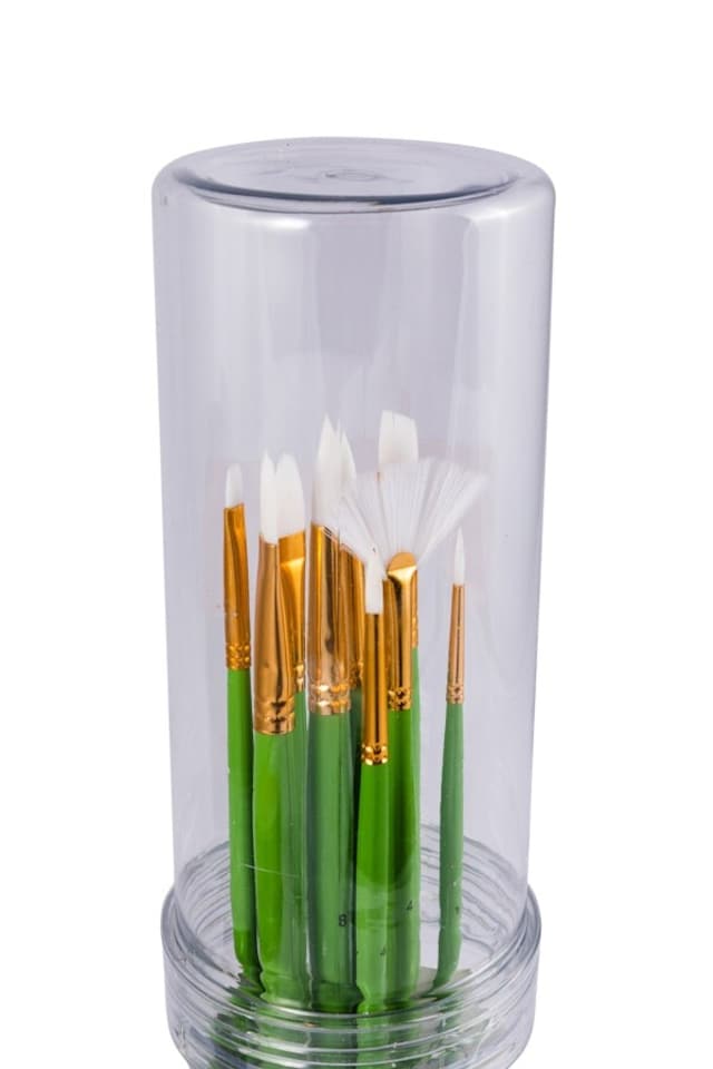 image 1 of Pack of 10 Synthetic Long Handle Brush Set