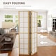 image 4 of HOMCOM 4 Panel Folding Room Divider, Freestanding Privacy Screen, Indoor Room Partition for Living Room, Bedroom and Office, 160 x 170cm | Brown | Natural wood finish