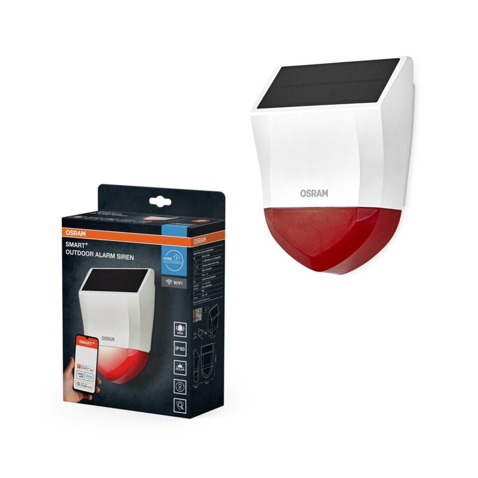 image 1 of Osram Smart+ WiFi Outdoor Alarm Siren Triple Alarm Feature Alexa/Google Home