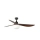 image 2 of Outwood 150cm Smart Ceiling Fan Dark Brown, Walnut Blades, E27 Light, IP44