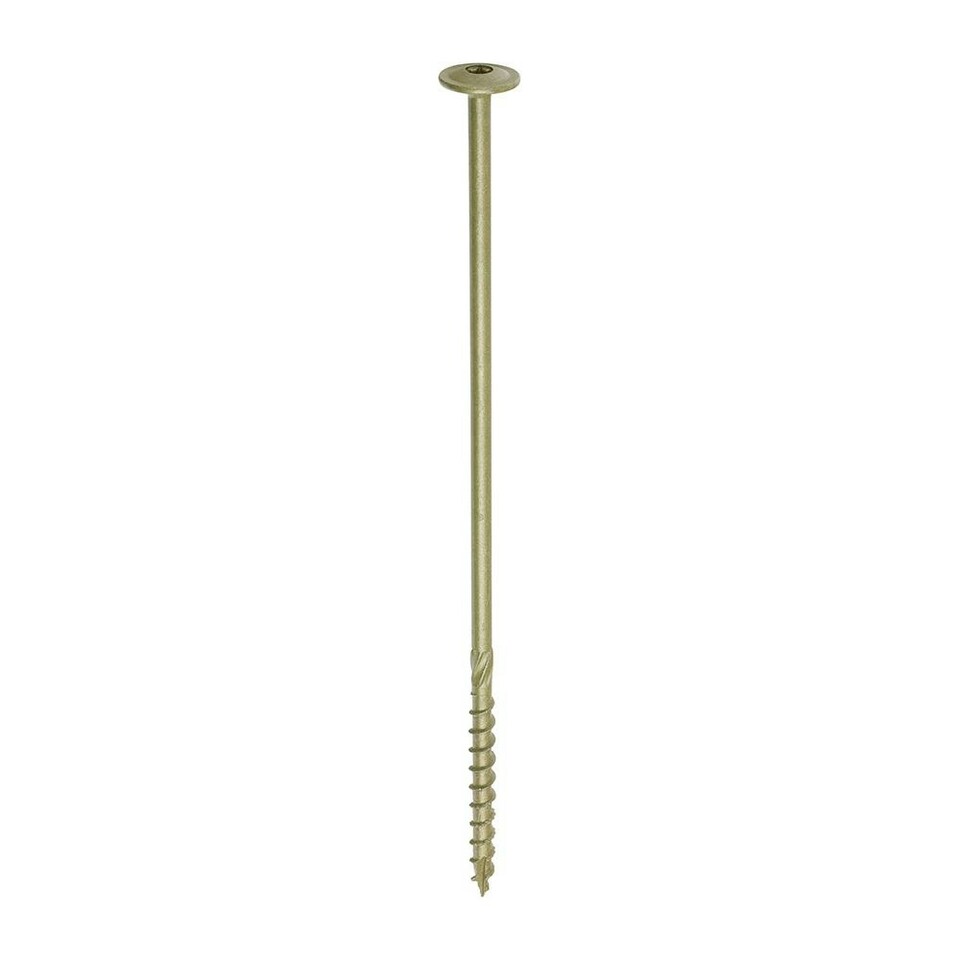 image 1 of Timco - Timber Frame Construction & Landscaping Screws - Wafer - Exterior - Green Organic (Size 8.0 x 250 - 50 Pieces)