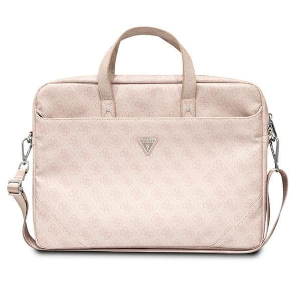 image 1 of Guess 4G Triangle Logo Laptop Bag 16 Rose Pink Saffiano - GUCB15P4TP