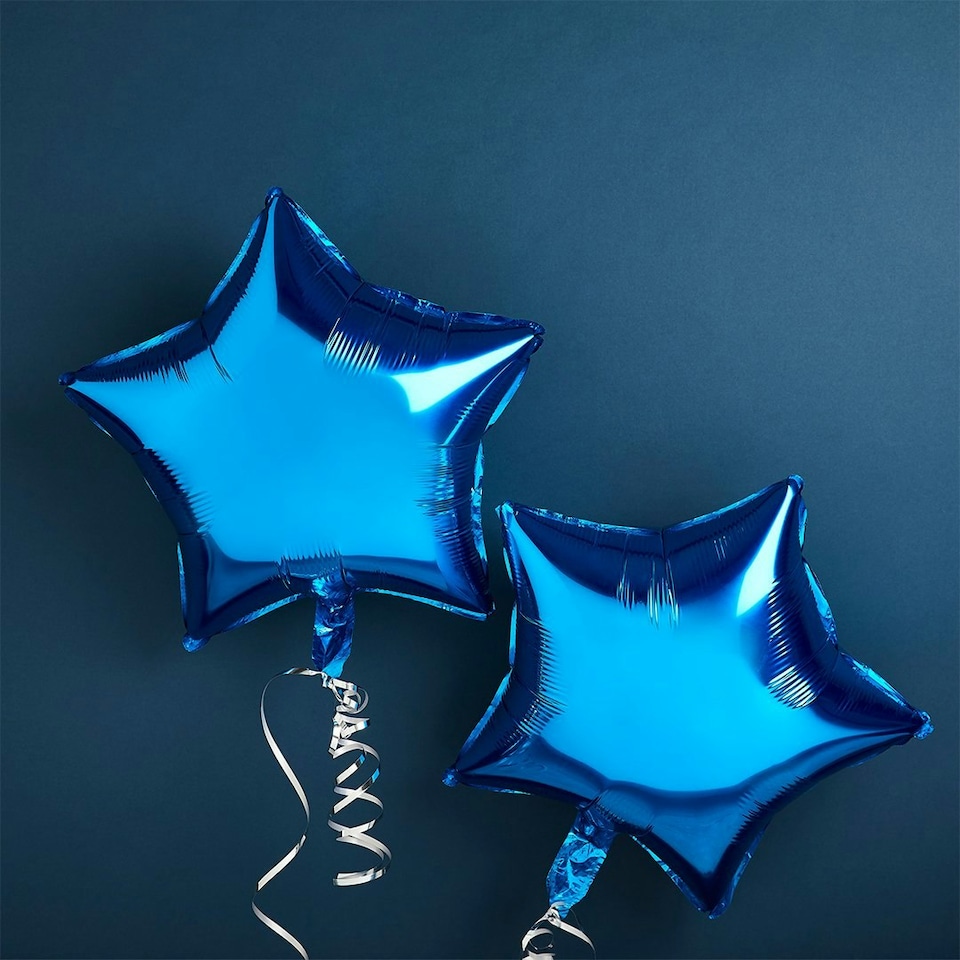 image 1 of Blue Star 24" Foil Star Balloons - Pack of 2 | Multi