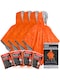 image 1 of aZengear Emergency Survival Poncho (4pc) Thermal Mylar Foil Coating Blanket for Heat Retention, Rain, Waterproof Outdoor Kit