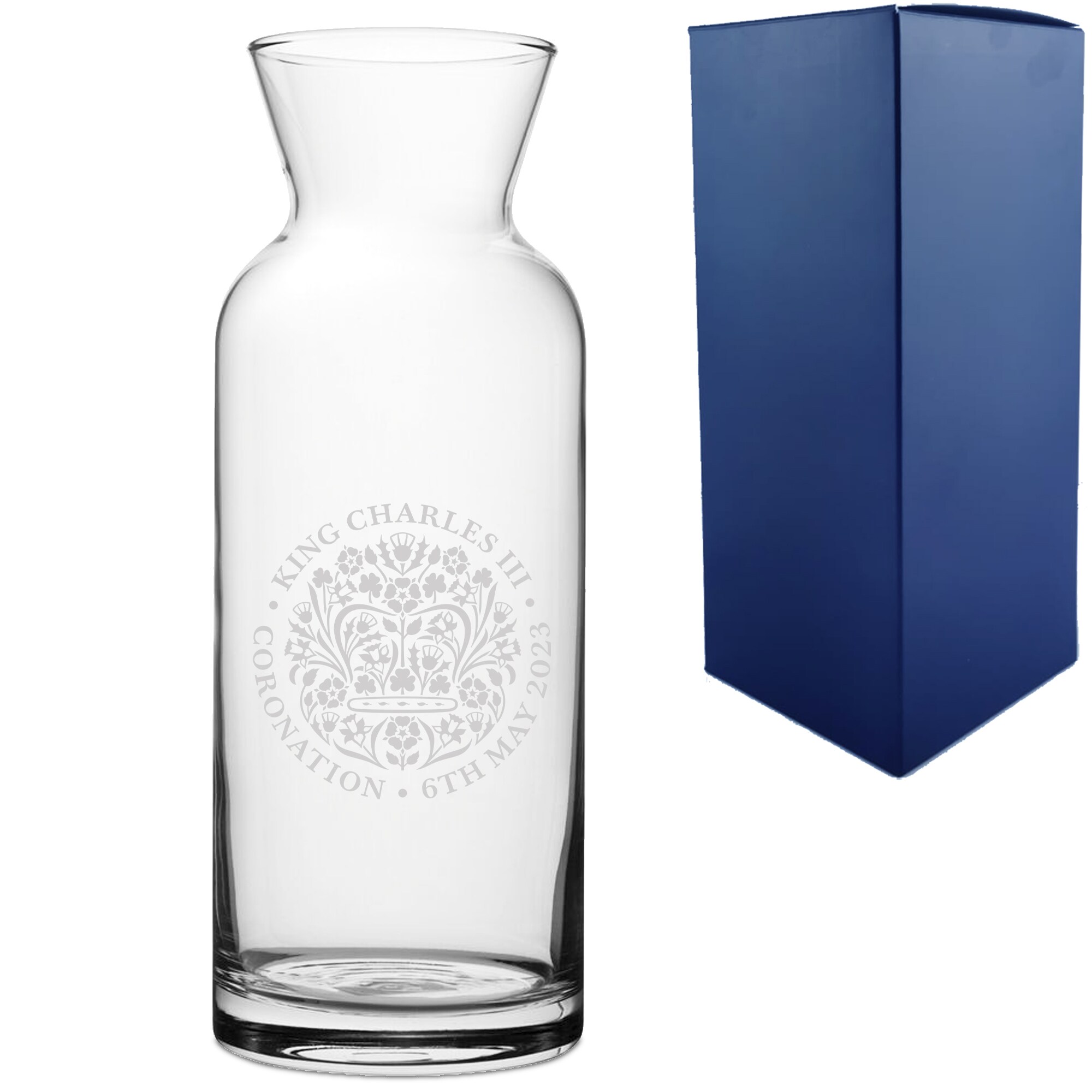 Uniqueful Personalised Commemorative Coronation of the King Vase Birthday Gift in Clear