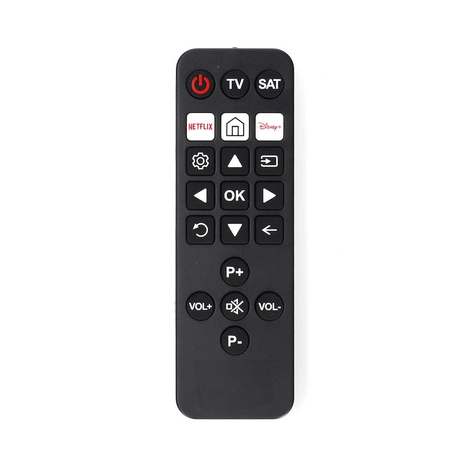 image 1 of Nedis Universal TV Remote Control Pre-Programmed Super Simple and Simplified, Elderly / Sight Impaired, XXL Big Large Button, Streaming Navigation Disney + Button/Netflix Button