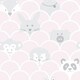 image 1 of Holden Décor Over the Rainbow Peek a Boo Animals Wallpaper - Pink/Grey/White - 32.8ft x 21in Pink
