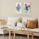 image 3 of Set of 2 Spring Flower Bouquet Glass Vase Floral Watercolour Bedroom Wall Art Print A4