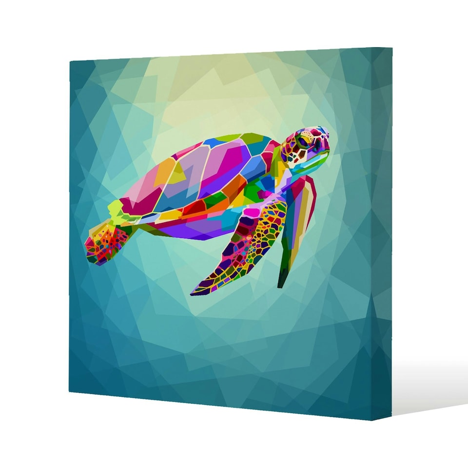 image 1 of geometric blue water ocean (Canvas Print) 114 x 114 x 4cm