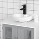 image 10 of kleankin Bathroom Pedestal Under Sink Cabinet with Storage Shelf, 2 Doors, Grey Grey | Grey
