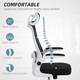 image 4 of HOMCOM Executive Mesh Office Chair with Headrest, Lumbar Support, Grey Black