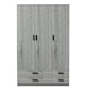 image 2 of 3 Door 4 Drawer Wardrobe With Hanging Rail And Storage Shelf | Grey | Grey Carcass & Ash Grey Door | 1
