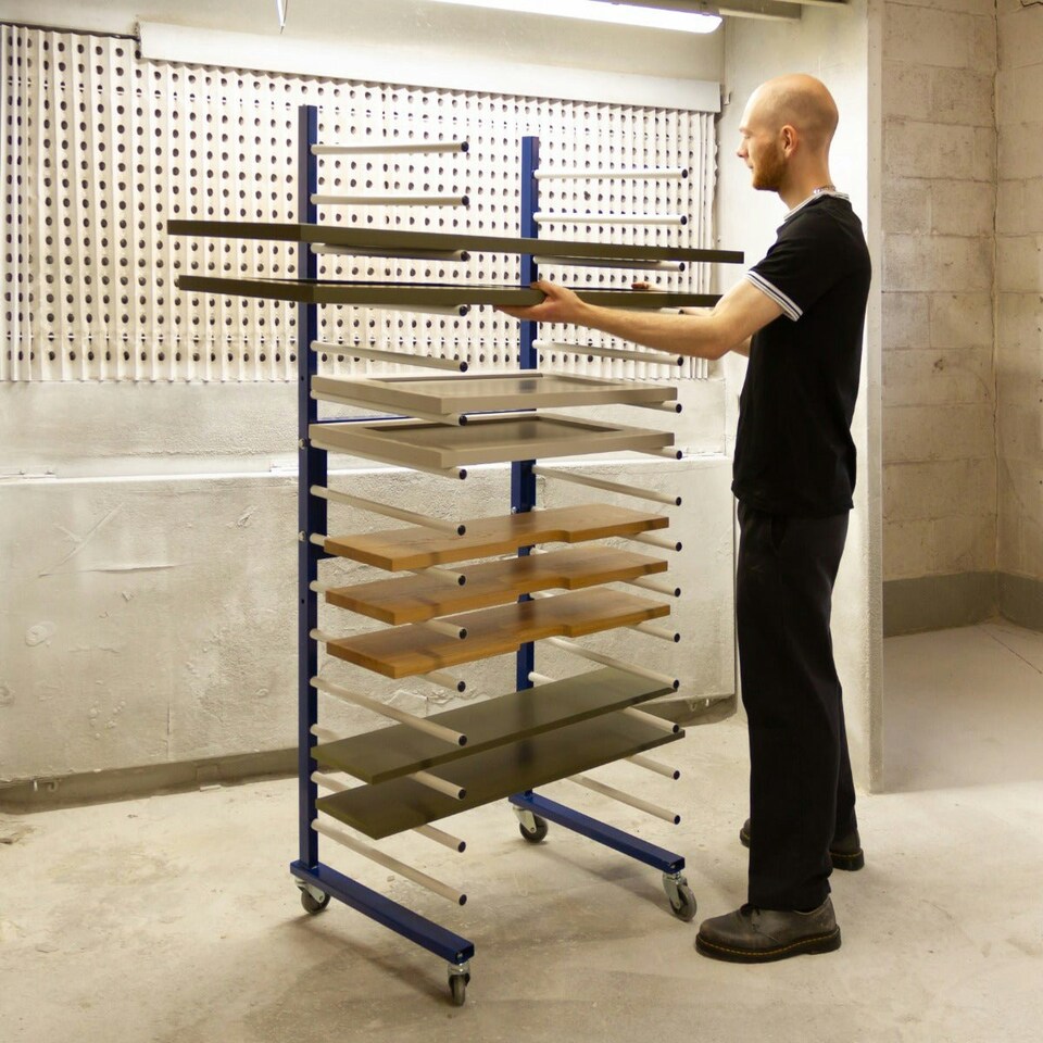 image 1 of Monster Racking Spray Drying Rack Trolley Blue