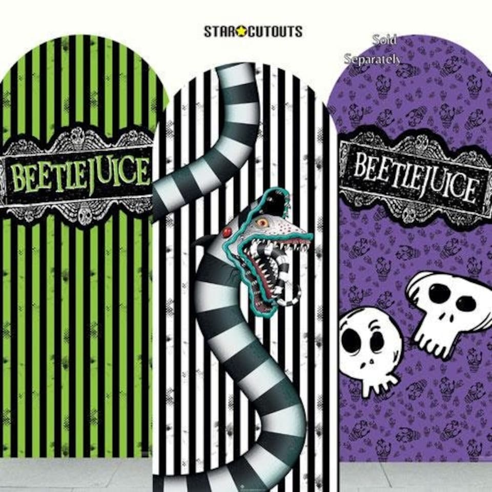 image 1 of Beetlejuice 1988 Green Single Backdrop Cardboard Cutout 185cm