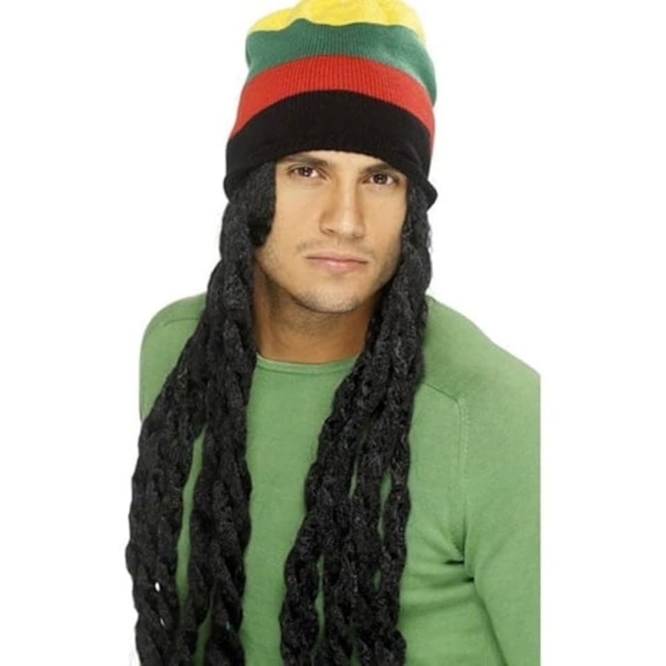 Rasta Hat with Dreadlocks Mens Long Wig