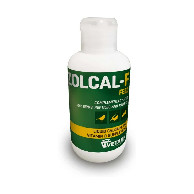 Zolcal-F Feed Liquid Calcium & Vitamin D3 Supplement For Birds, Reptiles & Rabbits - 120Ml