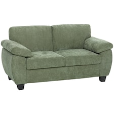 HOMCOM 2 Seater Sofa, Chenille Small Sofa with Spring Cushions | Black | Dark Green | Two Seater