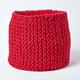 image 1 of Homescapes Red Cotton Knitted Round Storage Basket - 42 x 37 cm | Red | Red | L