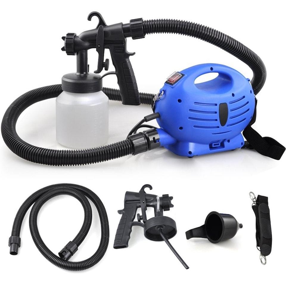 image 1 of Oypla 650W 800ml Electric Paint Sprayer Zoom Spray Gun Decorating Fence DIY Tool Blue