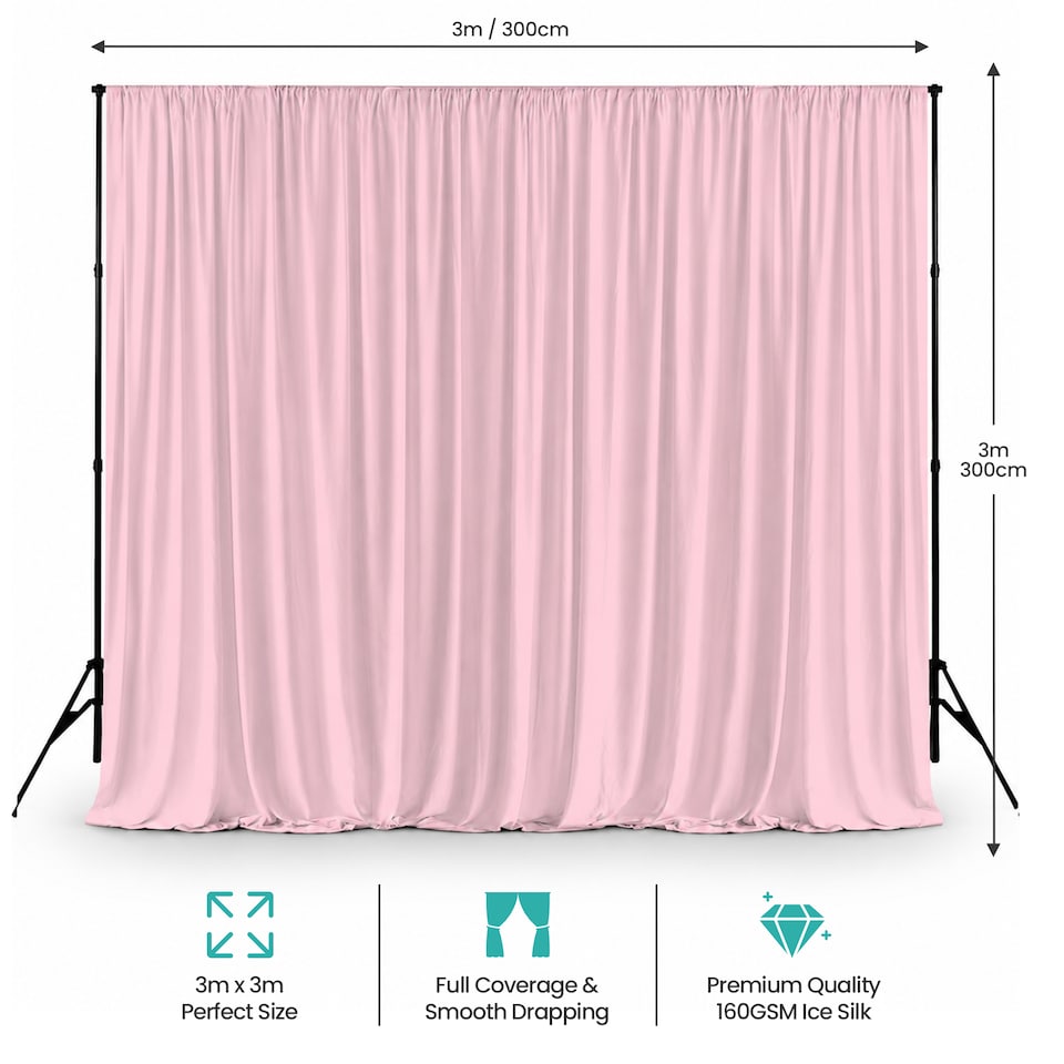 image 1 of 3x3m Spandex Backdrop Photography Background Drapes with Rod Pocket