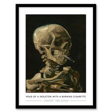 Van Gogh Head Of A Skeleton With A Burning Cigarette Framed Art Print 12X16"