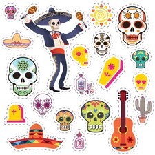Halloween Day Of The Dead Skeleton With Maracas Cutting Sheet PVC Party Sign Decoration 133cm x 133cm