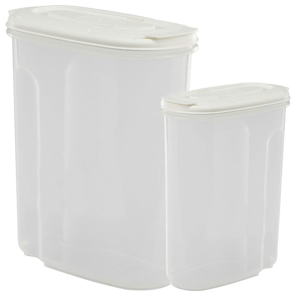 image 1 of 3 x 5L Dry Food Clear Plastic Airtight Cereal Container Perfect For Kitchen Cupboards Locks In Freshness Clear