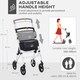 image 6 of HOMCOM Folding Upright Rollator Walker with Storage Bag, Tray, White