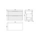 image 2 of Balterley Tixall Fluted 2 Drawer Wall Hung Vanity Unit with Laminate Worktop, Satin Blue, 800mm
