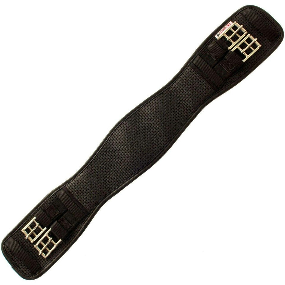 HyCOMFORT Waffle Dressage Girth With Elasticated Ends - Brown - 30in