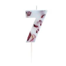 Pressed Petal Number 7 Shaped Candle