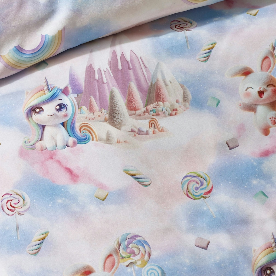 image 1 of Catherine Lansfield Candy Unicorn So Soft Reversible Duvet Cover Set Pink | Pink | Single
