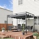 image 2 of Outsunny 3 x 2m Metal Outdoor Pergola with Retractable Roof, Outdoor Gazebo Canopy Shelter with Drainage Holes for Garden, Patio, Lawn, Grey
