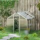 image 2 of Outsunny 8x6ft Aluminium Greenhouse with/ Door Window Galvanised Base