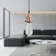 image 4 of First Choice Lighting Flex Suspension Polished Copper Pendant Kit with Black Fabric Cable Copper