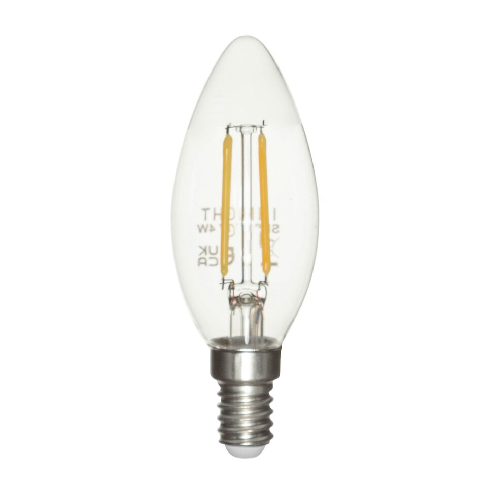 image 1 of BHS 5 Pack of 4 Watt LED Vintage Style SES E14 Candle Light Bulb | Clear | Warm White | 5