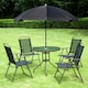 image 2 of Outsunny 6PC Garden Dining Set Outdoor Furniture Folding Chairs Table