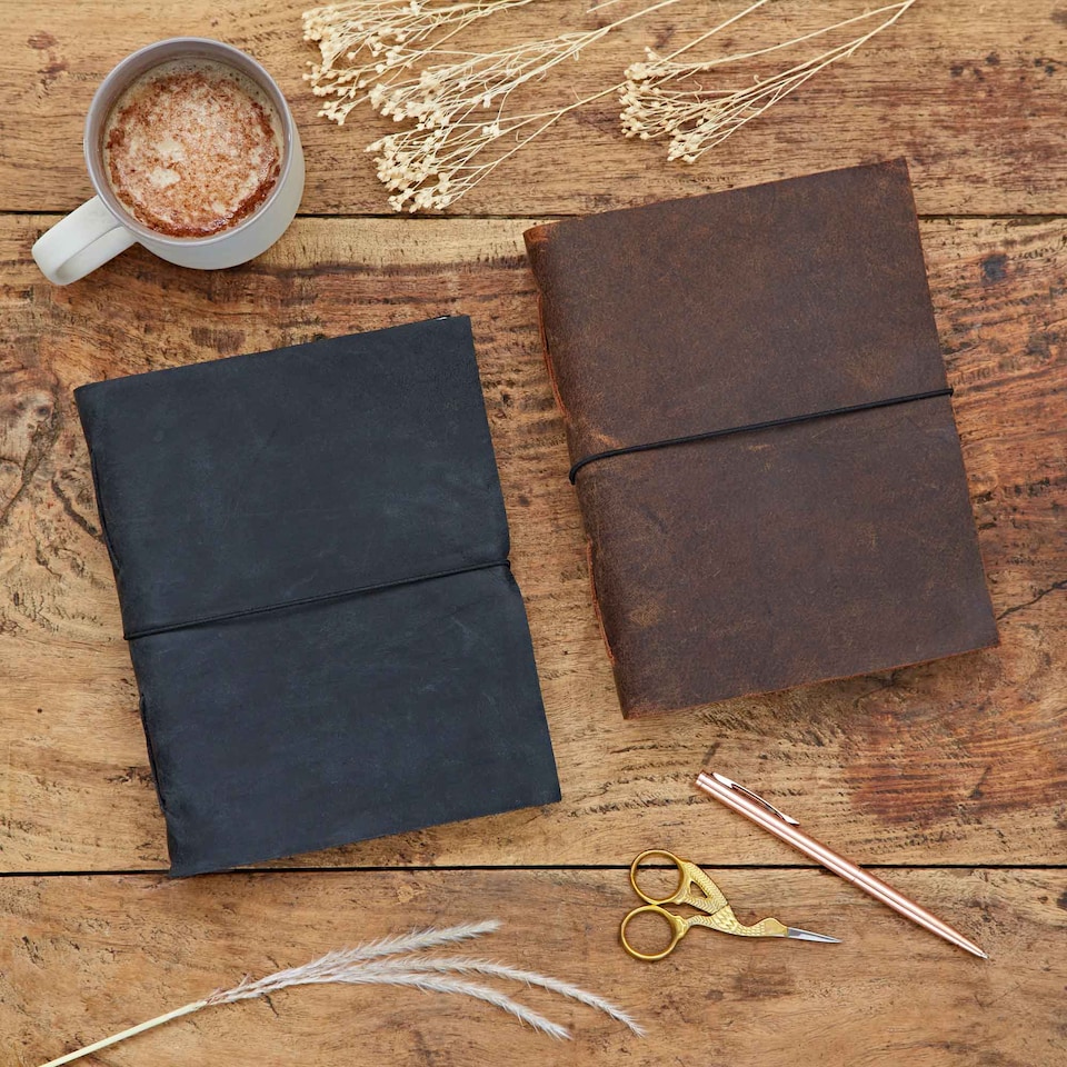 image 1 of Buffalo Leather Journal with Elastic Tie