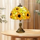 image 5 of HOMCOM Stained Glass Table Lamp, Handmade Antique Bedside Lamp for Bedroom, Living room, Home, Nightstand, Decorative Night Light, Orange Sunflower