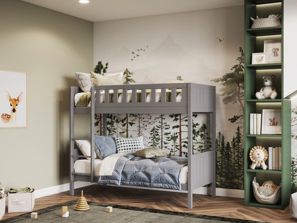 image 1 of Flair Bea Shorty Wooden Bunk Bed Grey
