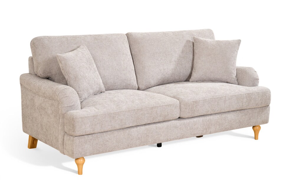 image 1 of Grey Textured Chenille 3 Seater Sofa HAMILTON