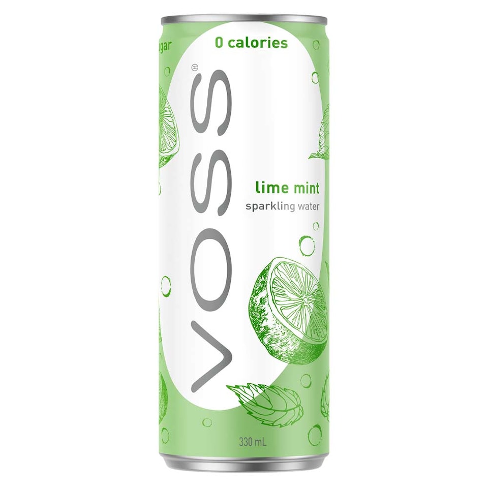 VOSS Lime & Mint Sparkling Water 10x 330ml Cans