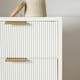 image 4 of OHS 4 Drawer Modern Ribbed Office Side Bedroom Nightstand Bedside Table - White