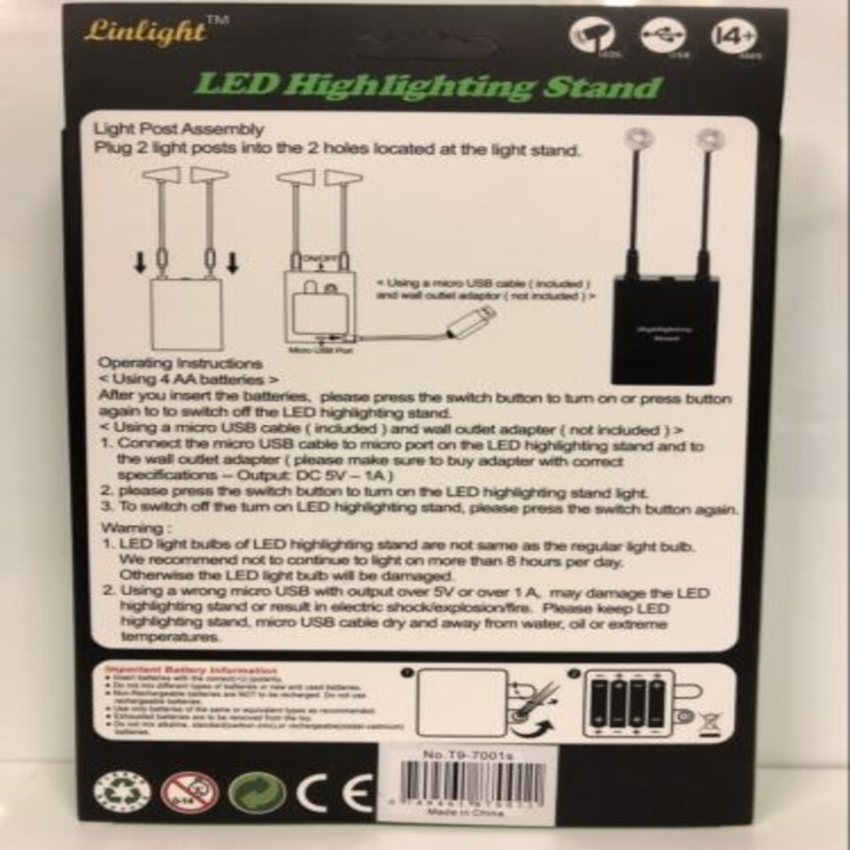 image 1 of Bendable LED Light Stand Silver Triple 9 7001S NEW