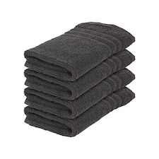 Nicola Spring Cotton Wash Cloths - 30cm x 30cm - Charcoal - Pack of 4