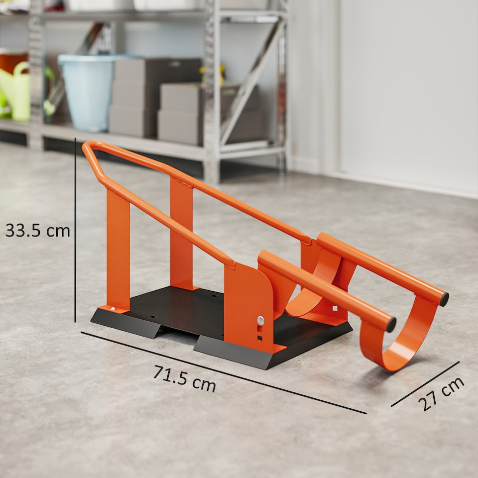 image 1 of HOMCOM 816.5 kg Motorcycle Wheel Chock, Motorcycle Front Wheel Chock Holder | Orange