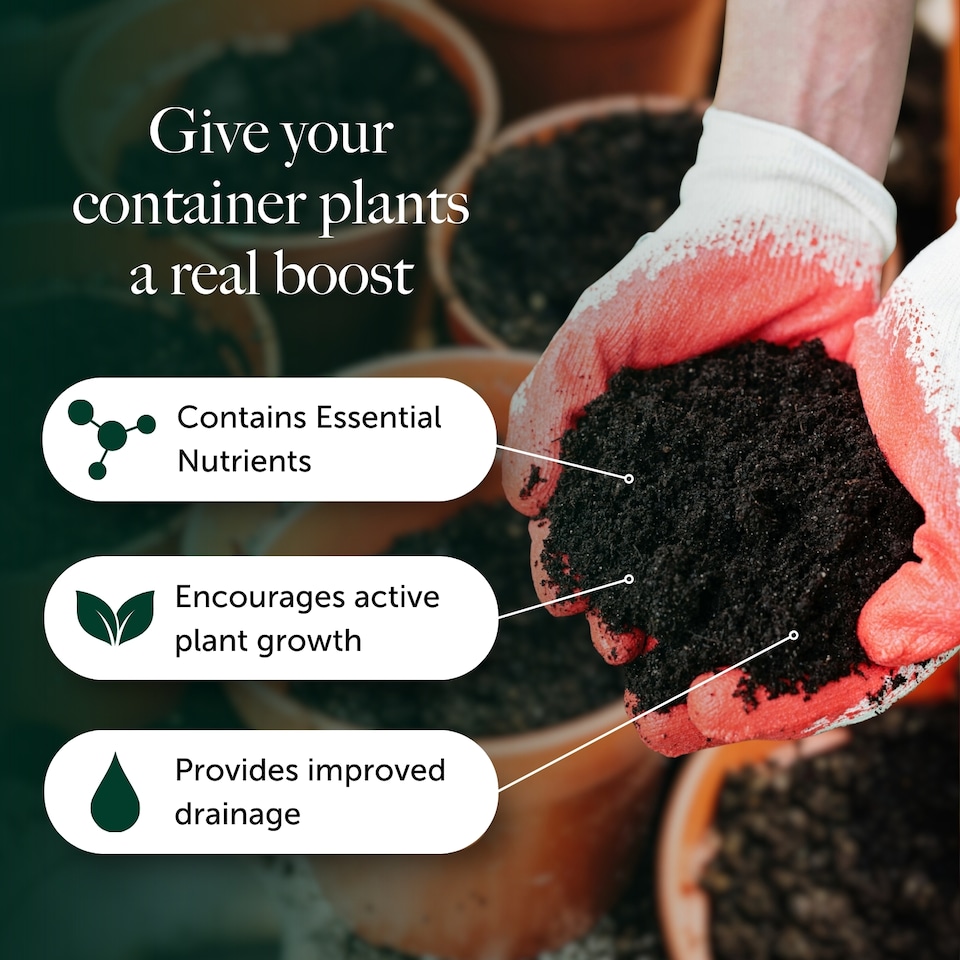 image 1 of Perfect for Pots Compost with 9 Month Feed - 65L - Water Less Formula - Ideal for Containers & Patio Planters