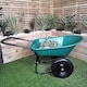image 10 of Heavy Duty 2 Wheel Outdoor Pneumatic Plastic Garden Wheelbarrow in Green